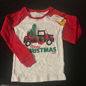 The Children's Place Red and White Christmas Truck Shirt